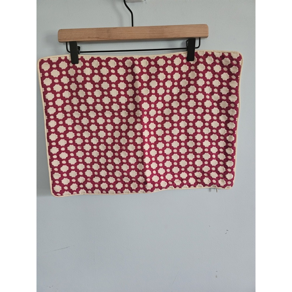 Ryan Studio Fuschia And Cream Geometric Accent Pillow Cover